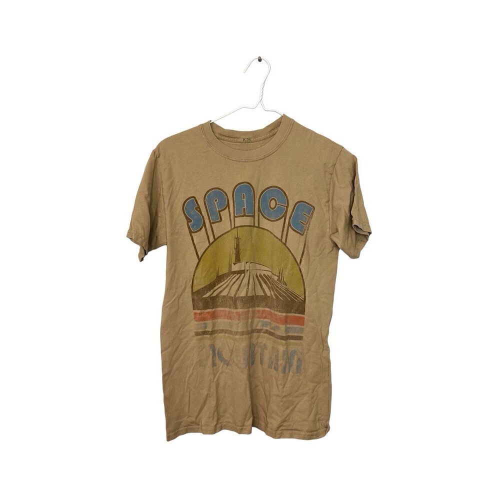 Vintage Disney Parks Space Mountain Retro Cotton Graphic Tee Brown Small